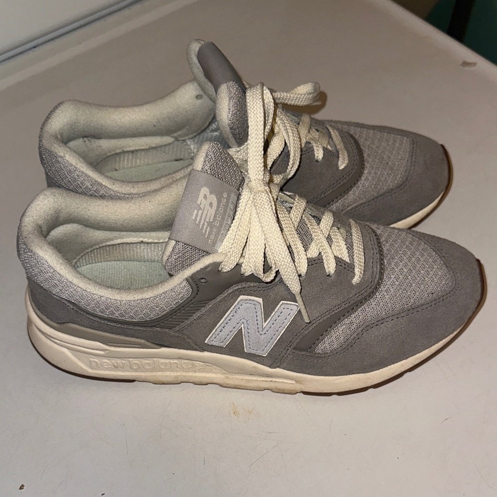 New Balance Gray and White Athletic Shoes - Picture 8 of 8